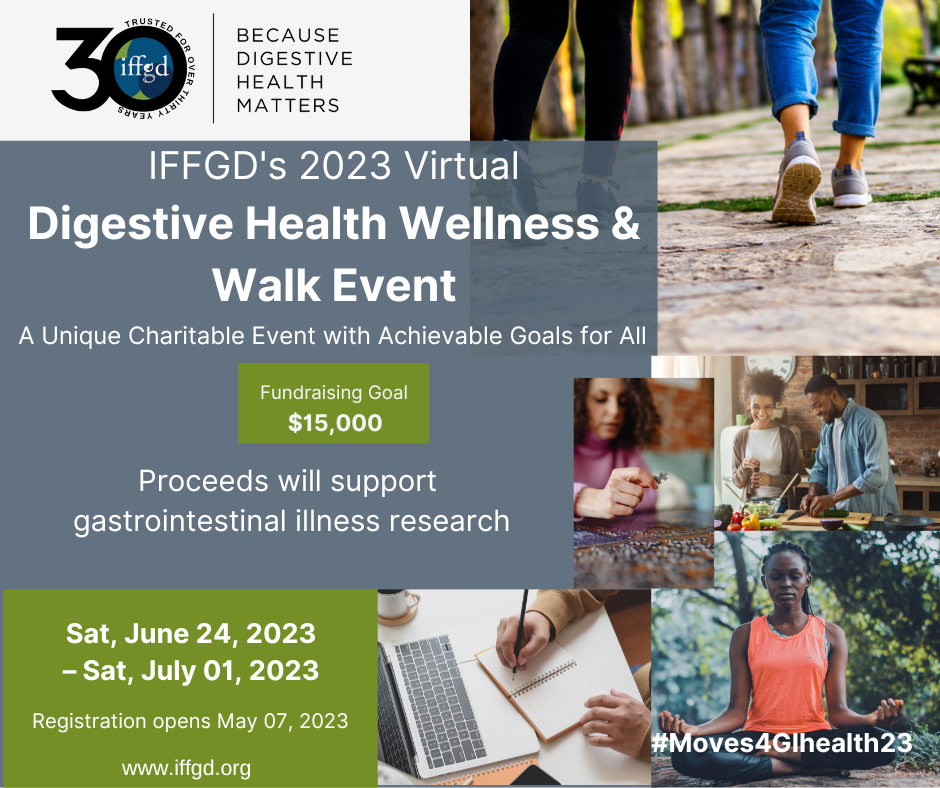 IFFGD's 2023 Virtual Digestive Health Wellness and Walk Event: A Unique Charitable Event with Achievable Goals for All 2023 Virtual Digestive Health Wellness & Walk Event Page Header